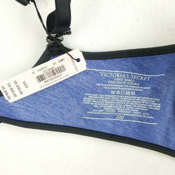 Victorias Secret Womens Demi Bra Unlined UW Blue - Picture 3 of 7